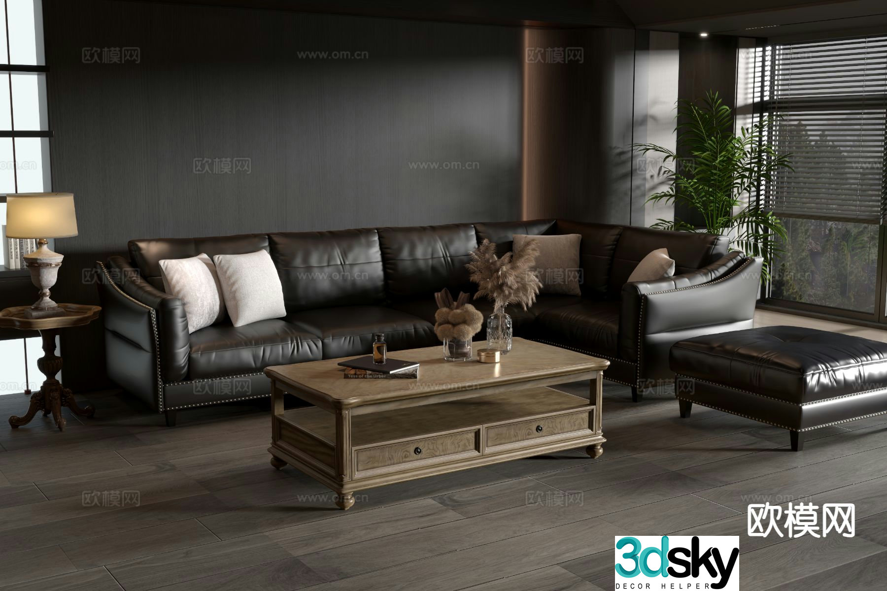 American modular sofa 3d model