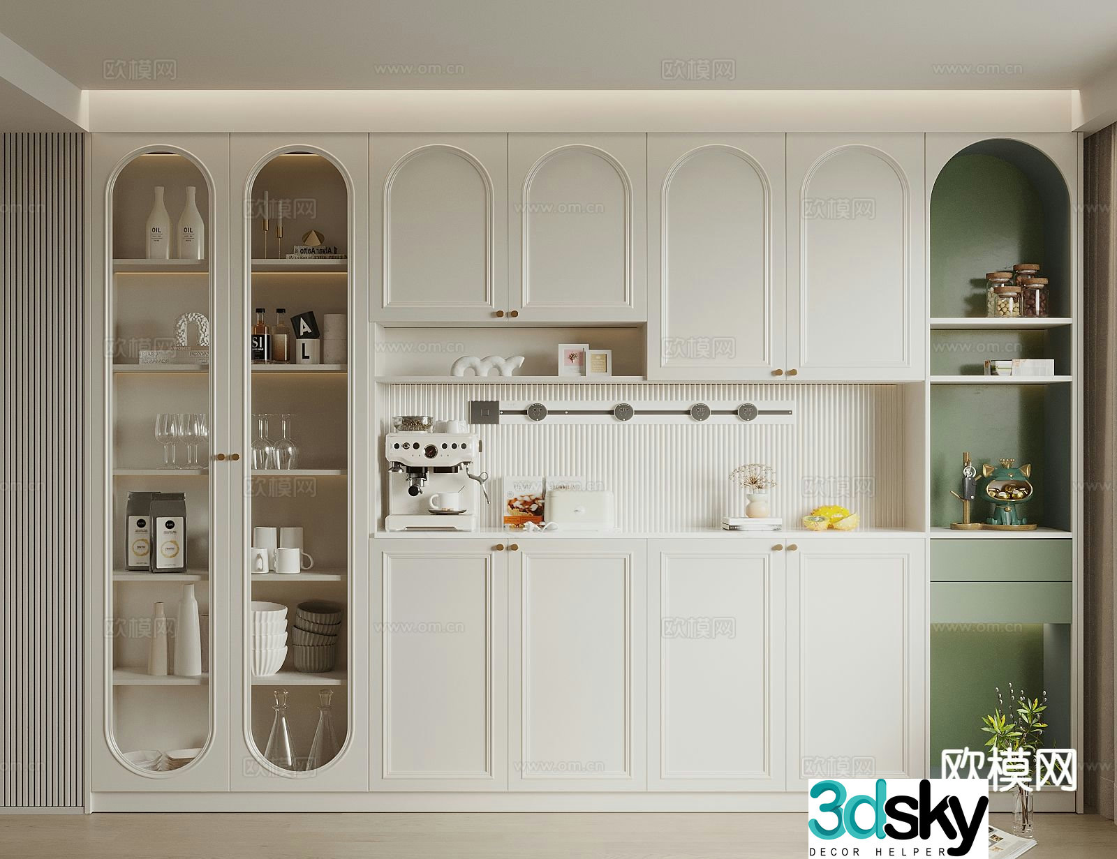 French wine cabinet sideboard 3d model