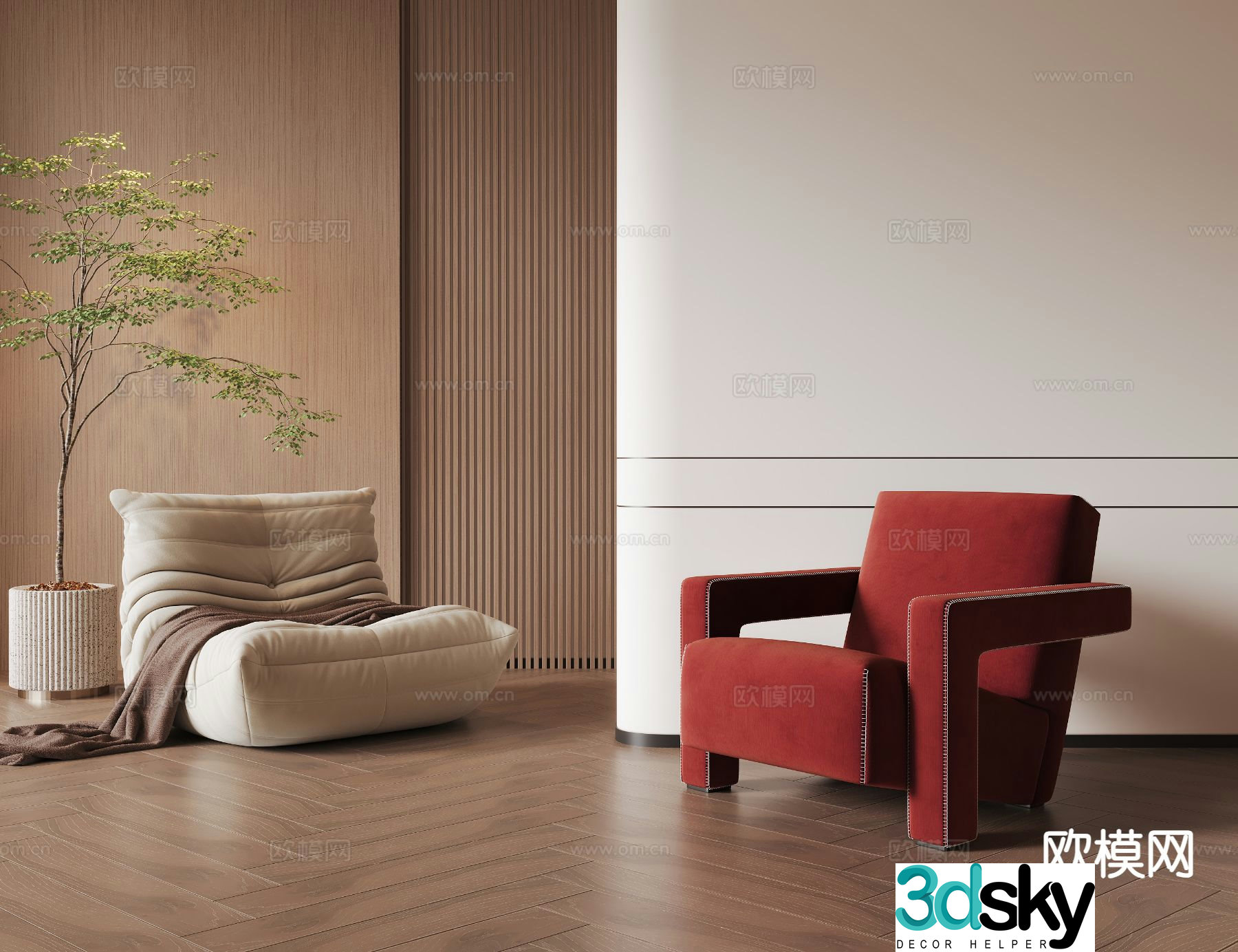 Beanbag single sofa 3d model
