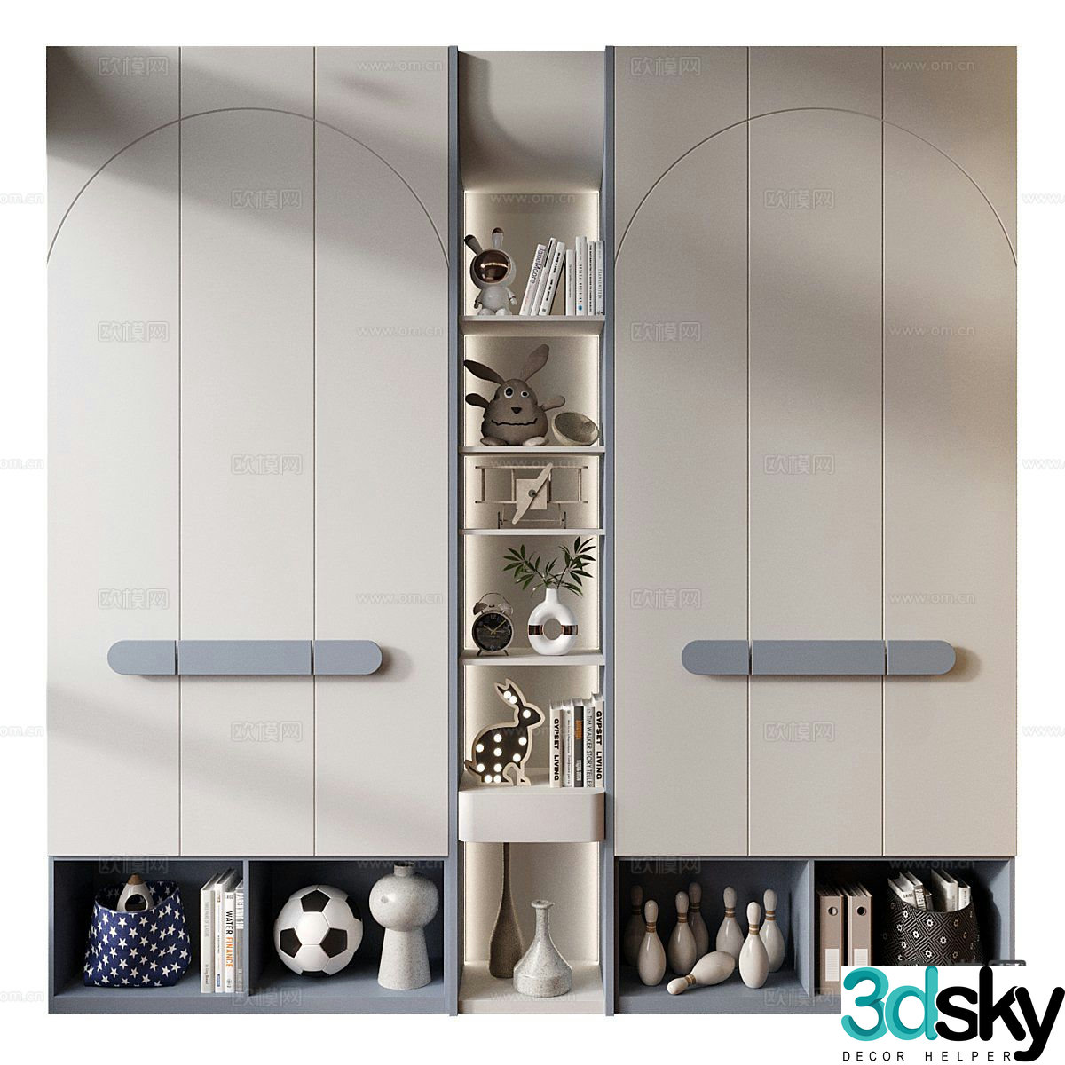 Modern children’s bookcase children’s wardrobe 3d model