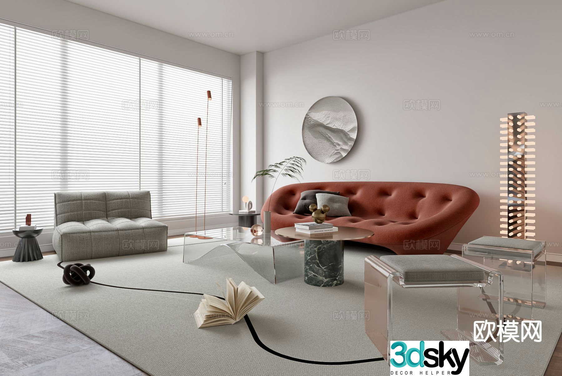 Modern sectional sofa 3d model