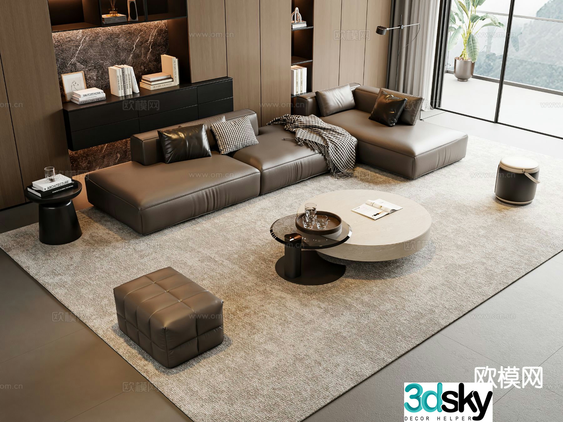 Italian sectional sofa 3d model