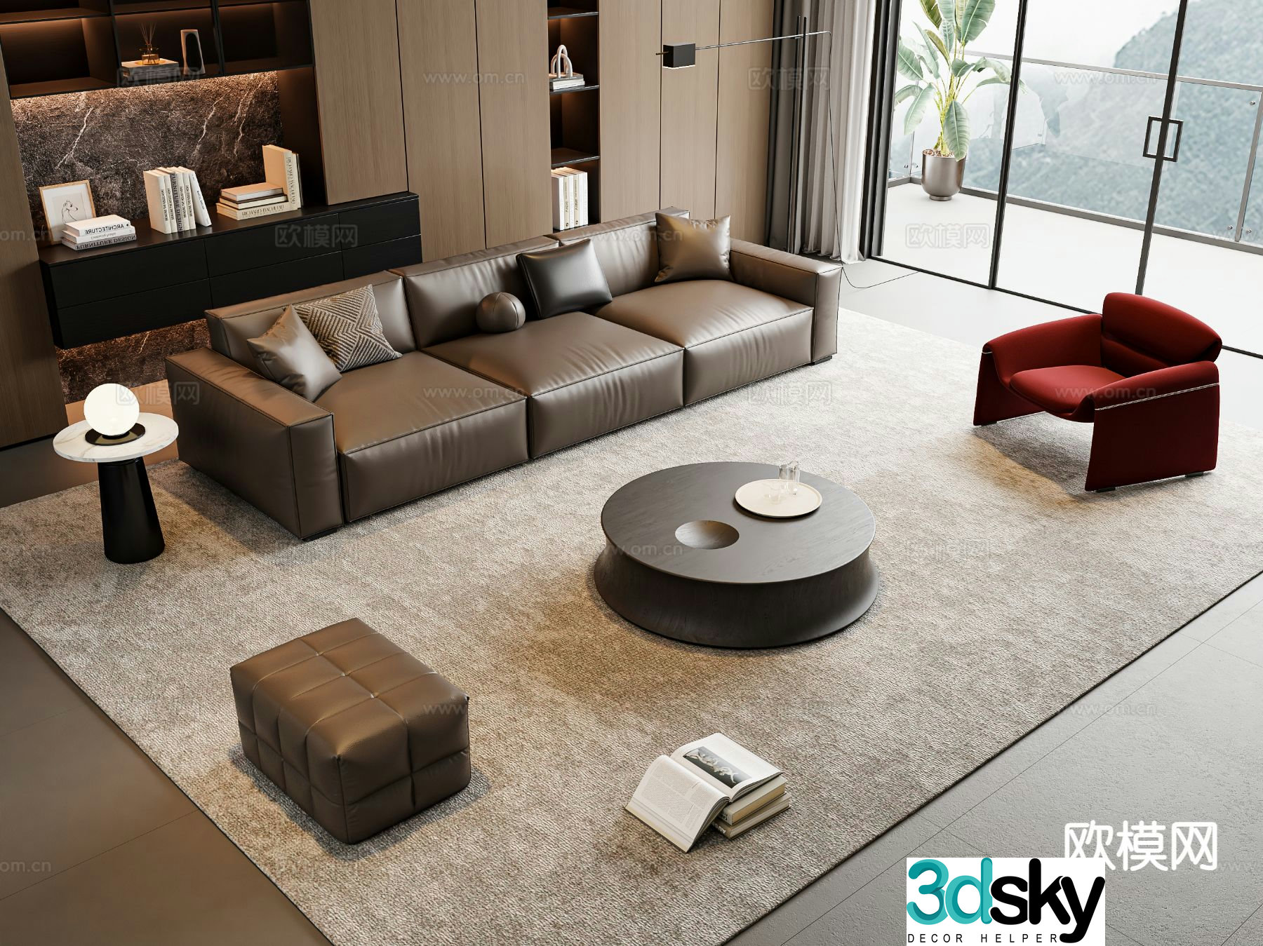 Modern sectional sofa 3d model