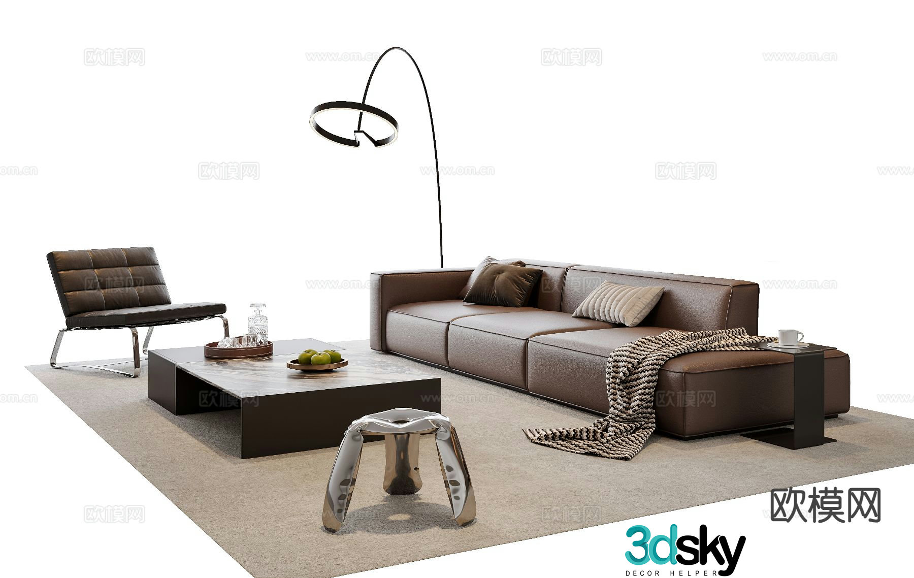 Italian sectional sofa 3d model