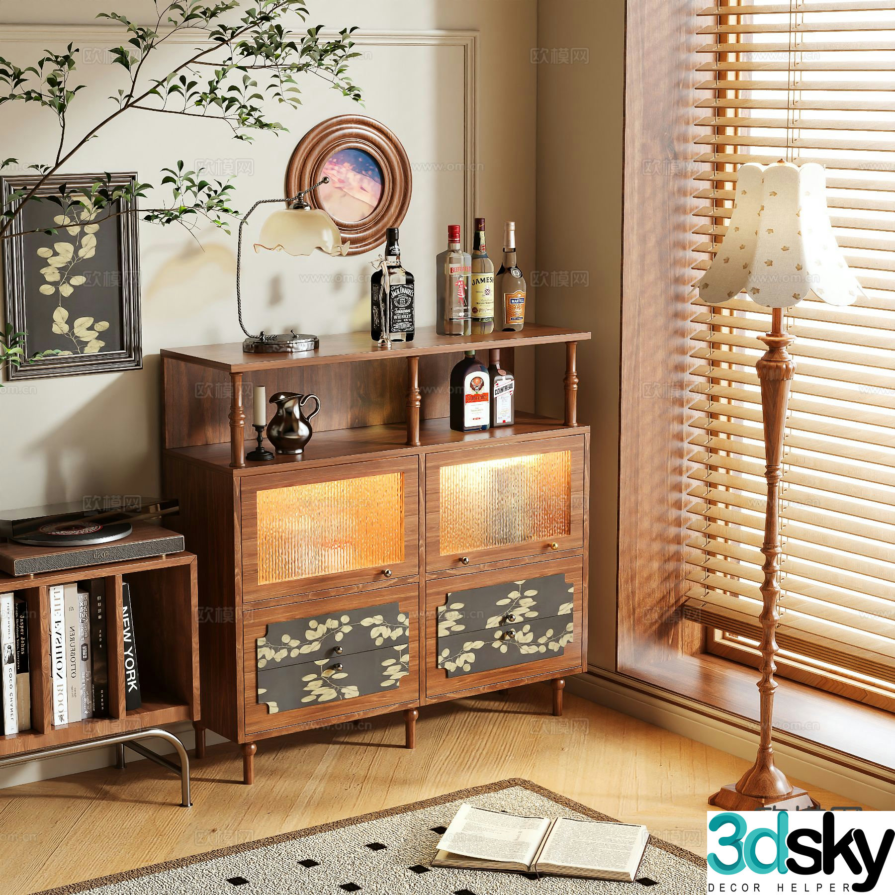 Medieval style sideboard 3d model