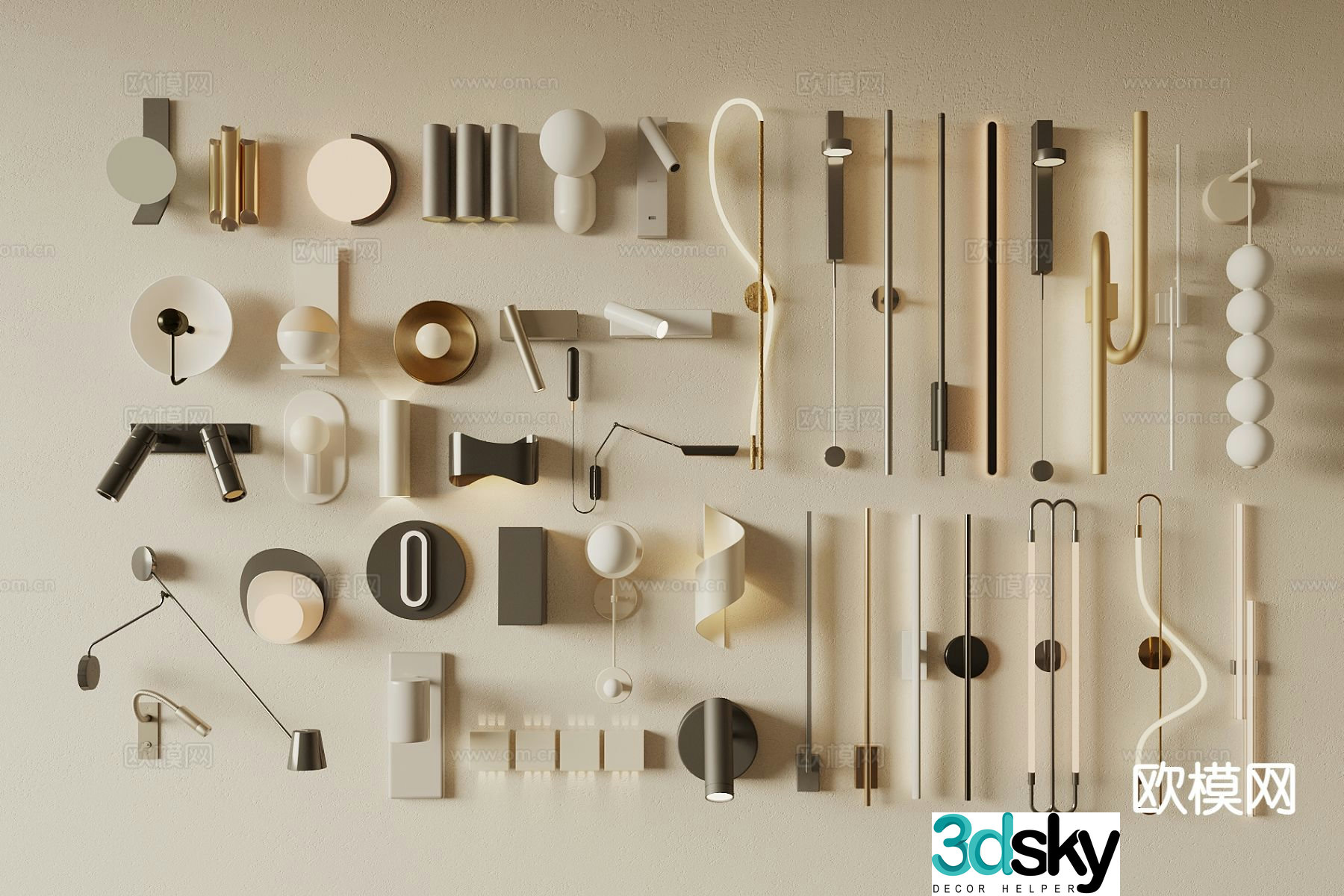 Modern wall lamp long wall lamp bedside lamp 3d model