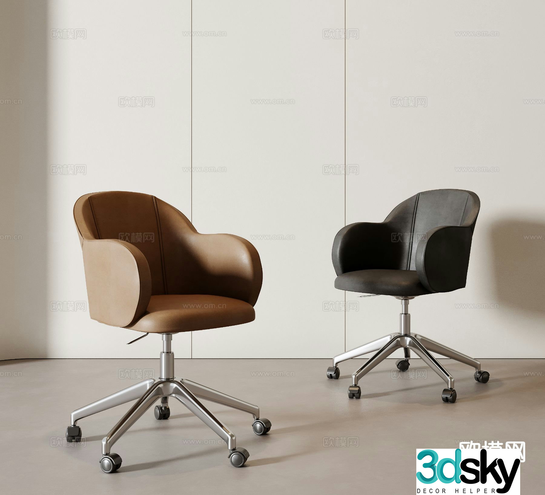 Modern office chair conference chair staff chair 3d model