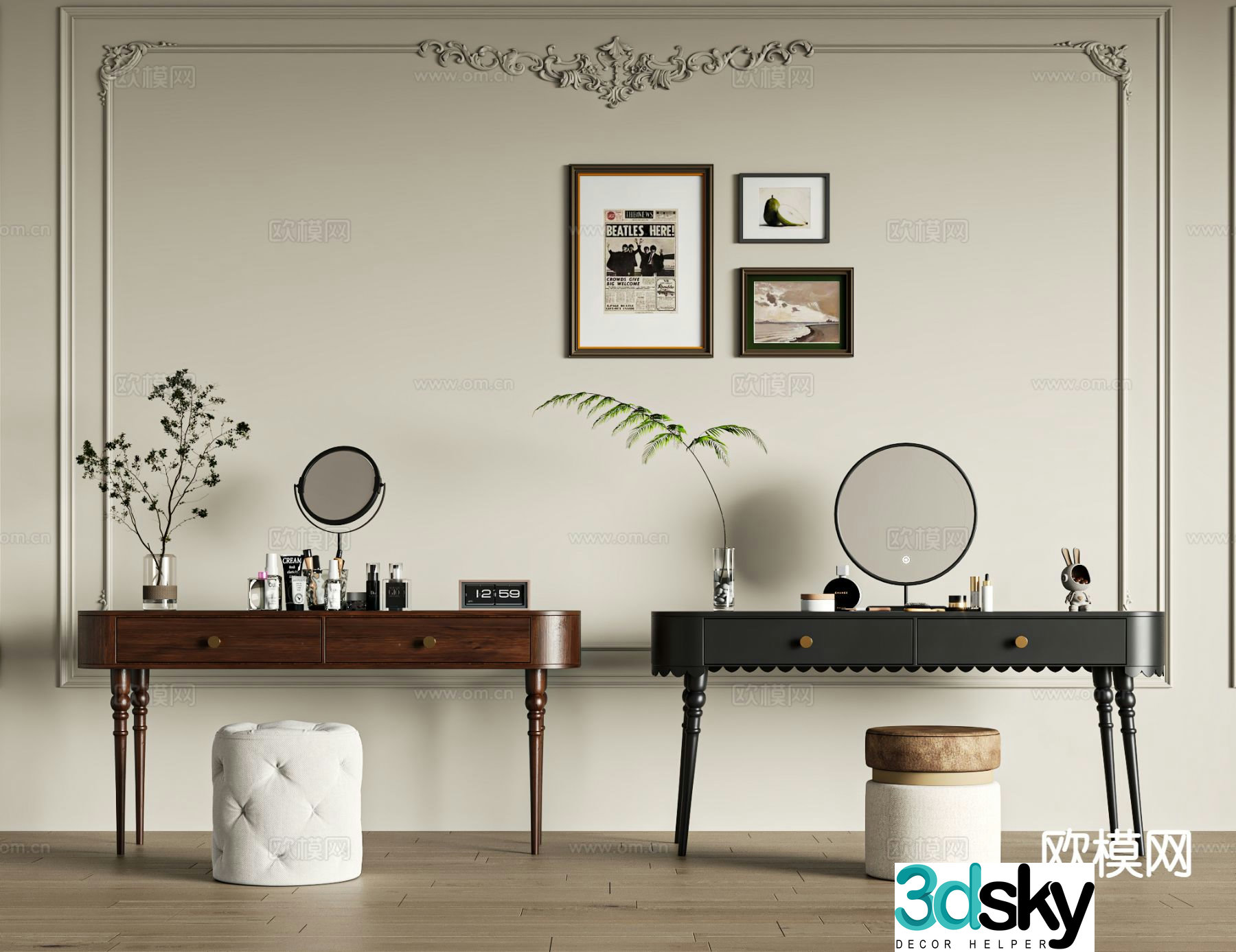 French dressing table 3d model