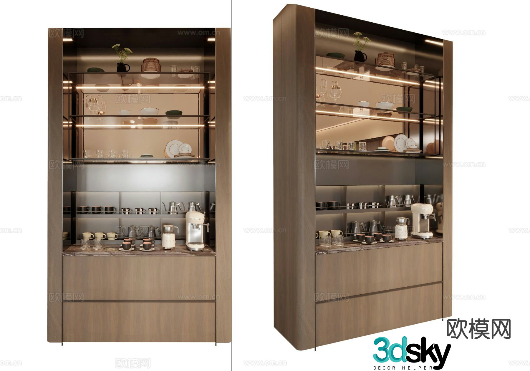 Italian sideboard wine cabinet 3d model