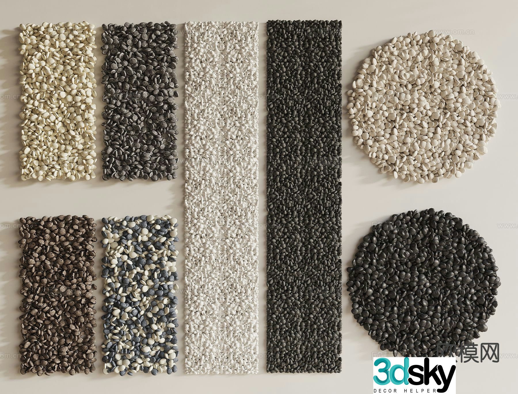 Pebbles gravel 3d model