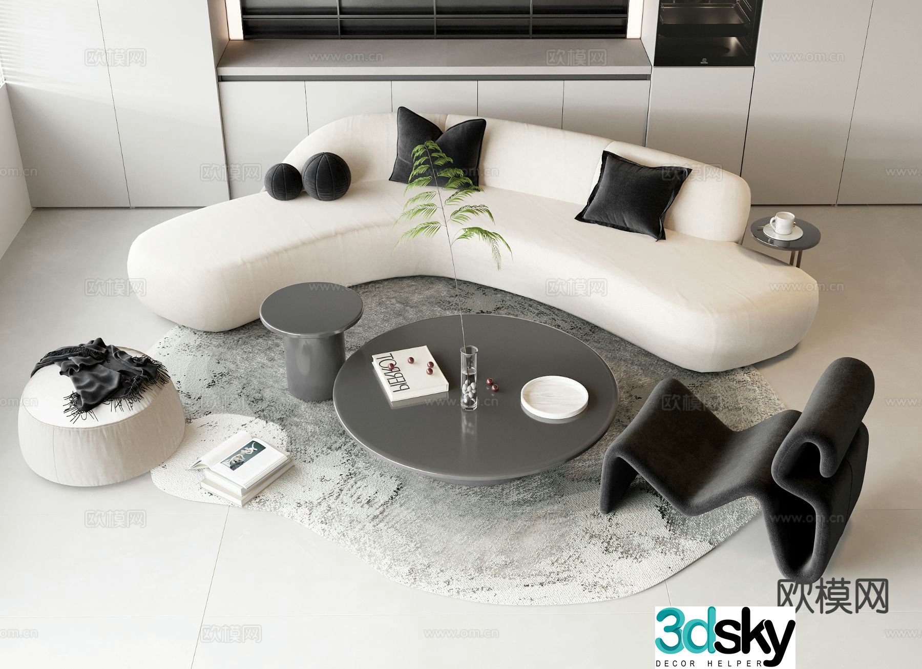Modern sectional sofa 3d model