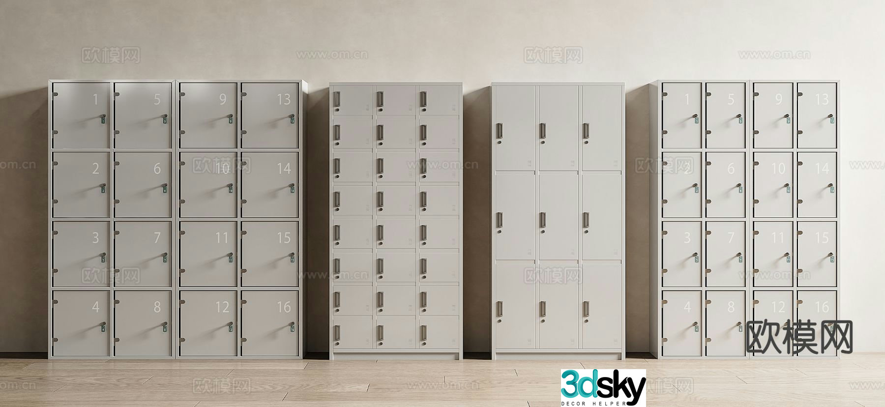 Modern storage cabinets locker iron cabinets storage cabinets 3D model
