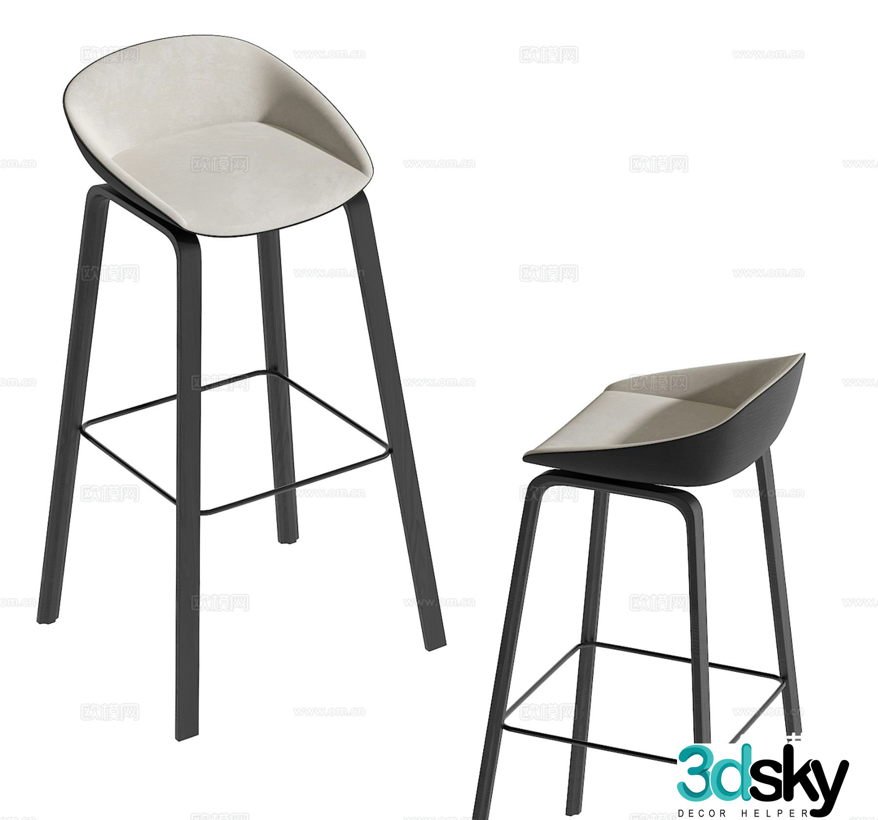 Modern bar stool bar stool high stool 3d model