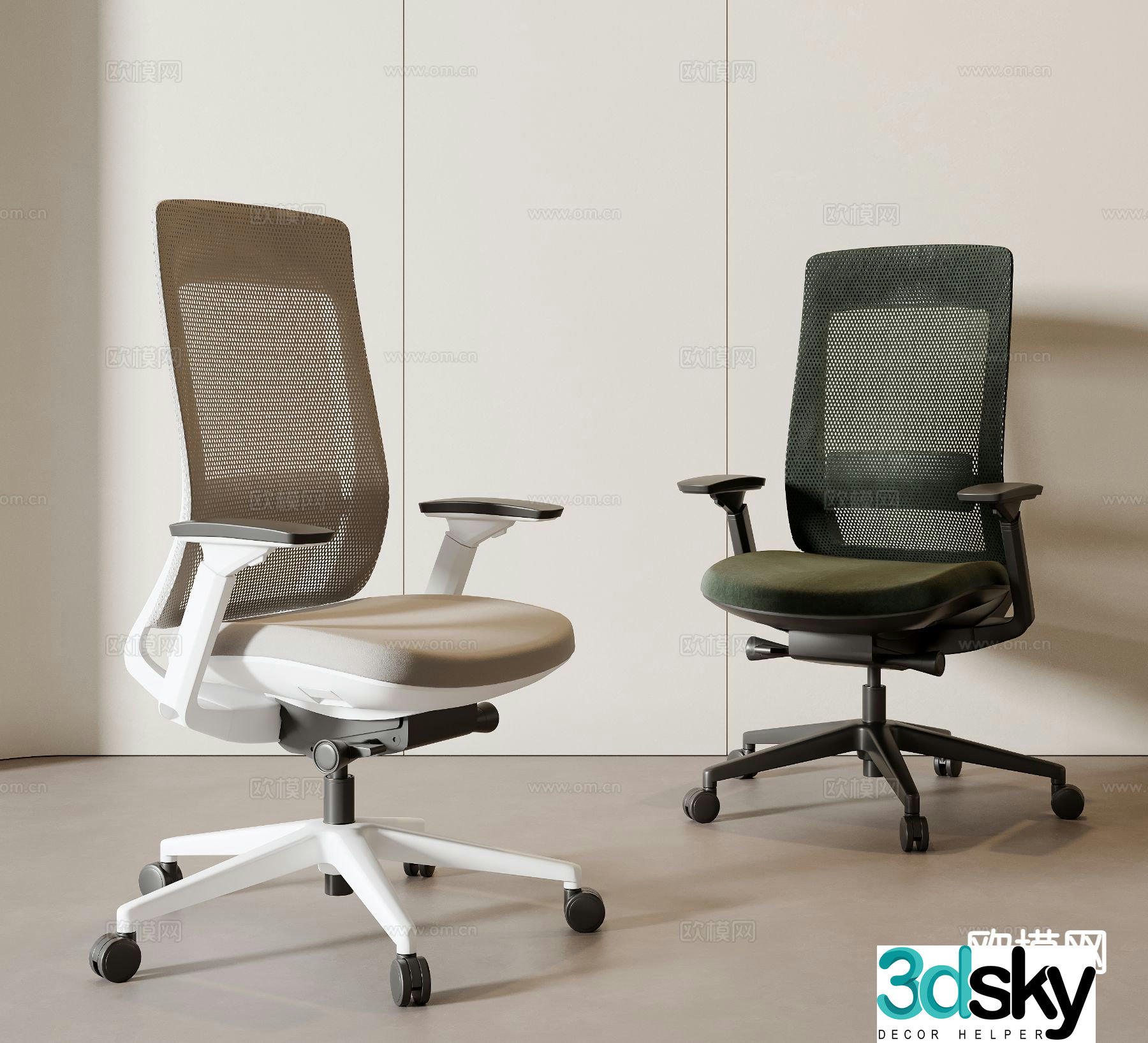 Modern office chair conference chair staff chair 3d model