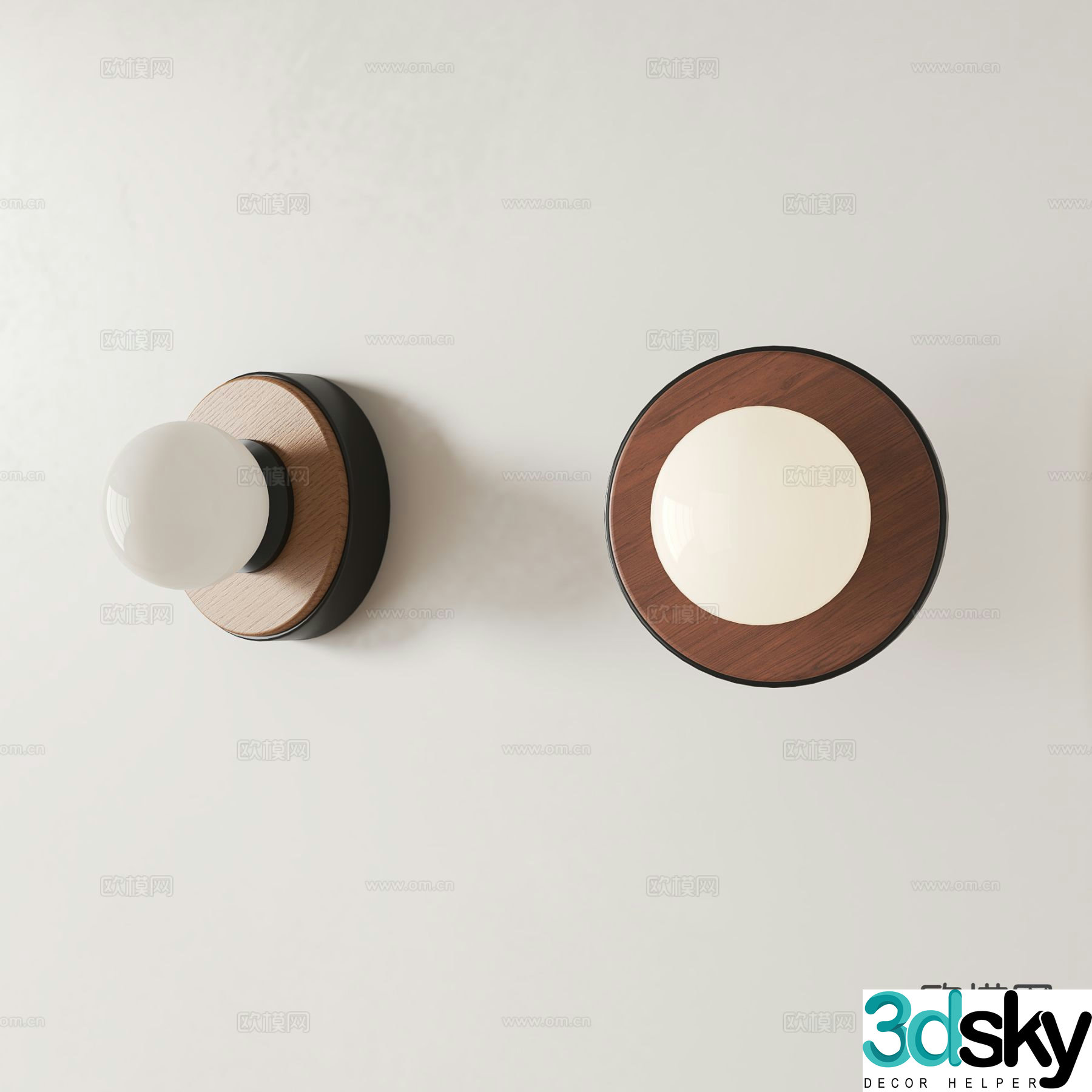 Medieval style wall lamp spherical wall lamp 3D model