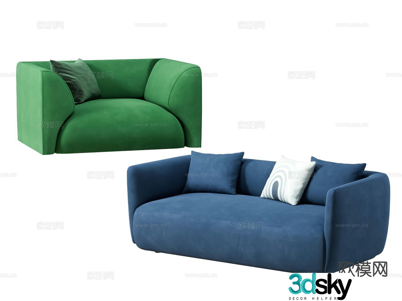 Leisure sofa upholstered sofa 3d model