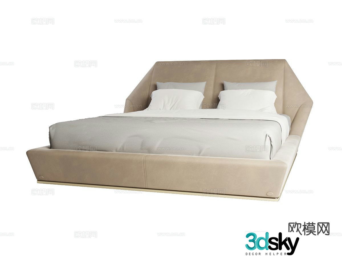 Longhi-YUME- Modern double bed 3d model