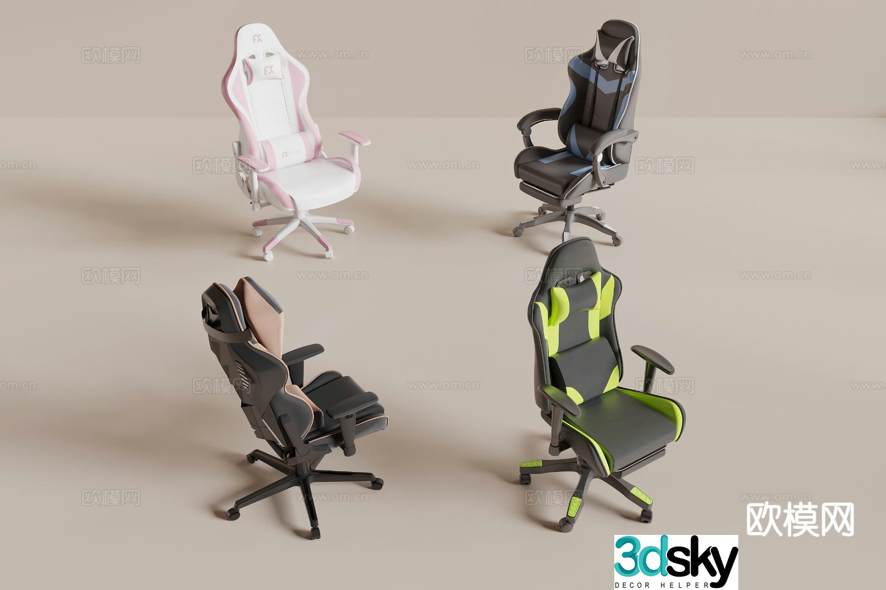 Modern gaming chair office chair 3d model