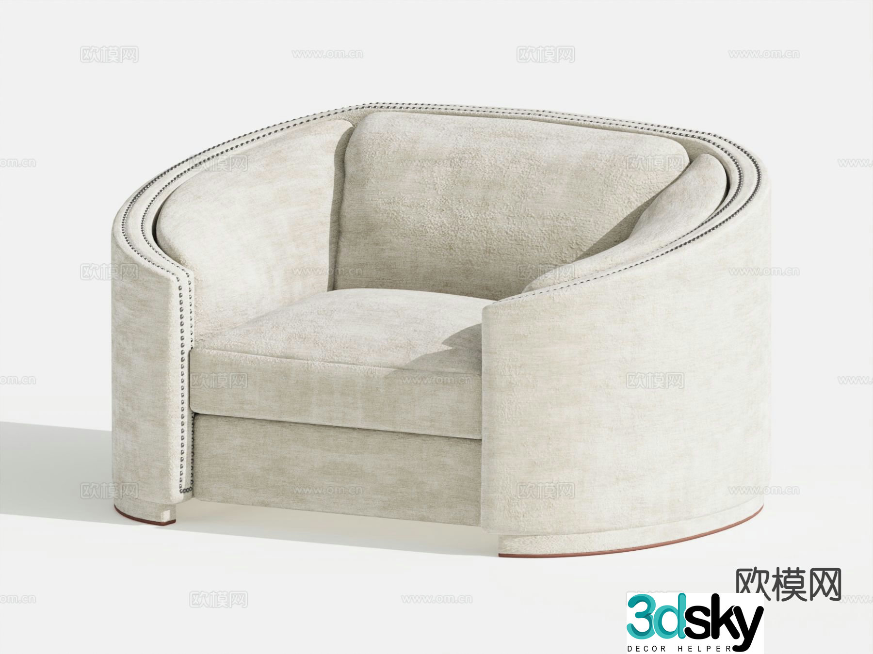 Single sofa armrest sofa 3d model