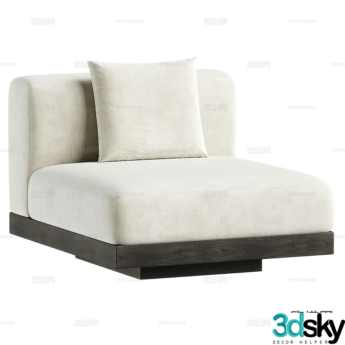 black Rudolph single sofa upholstered sofa 3d model