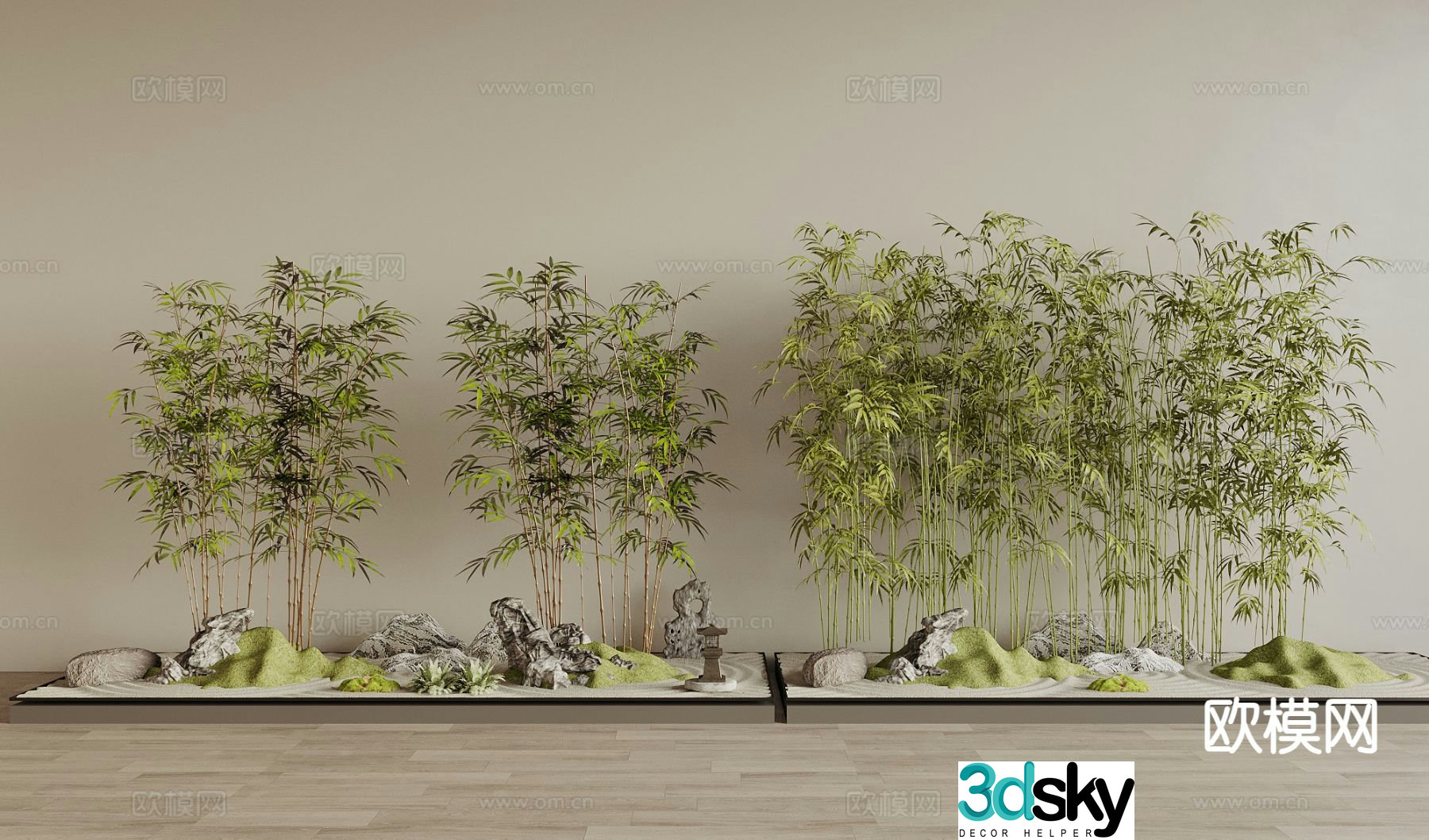 bamboo bamboo forest landscape sketch 3d model