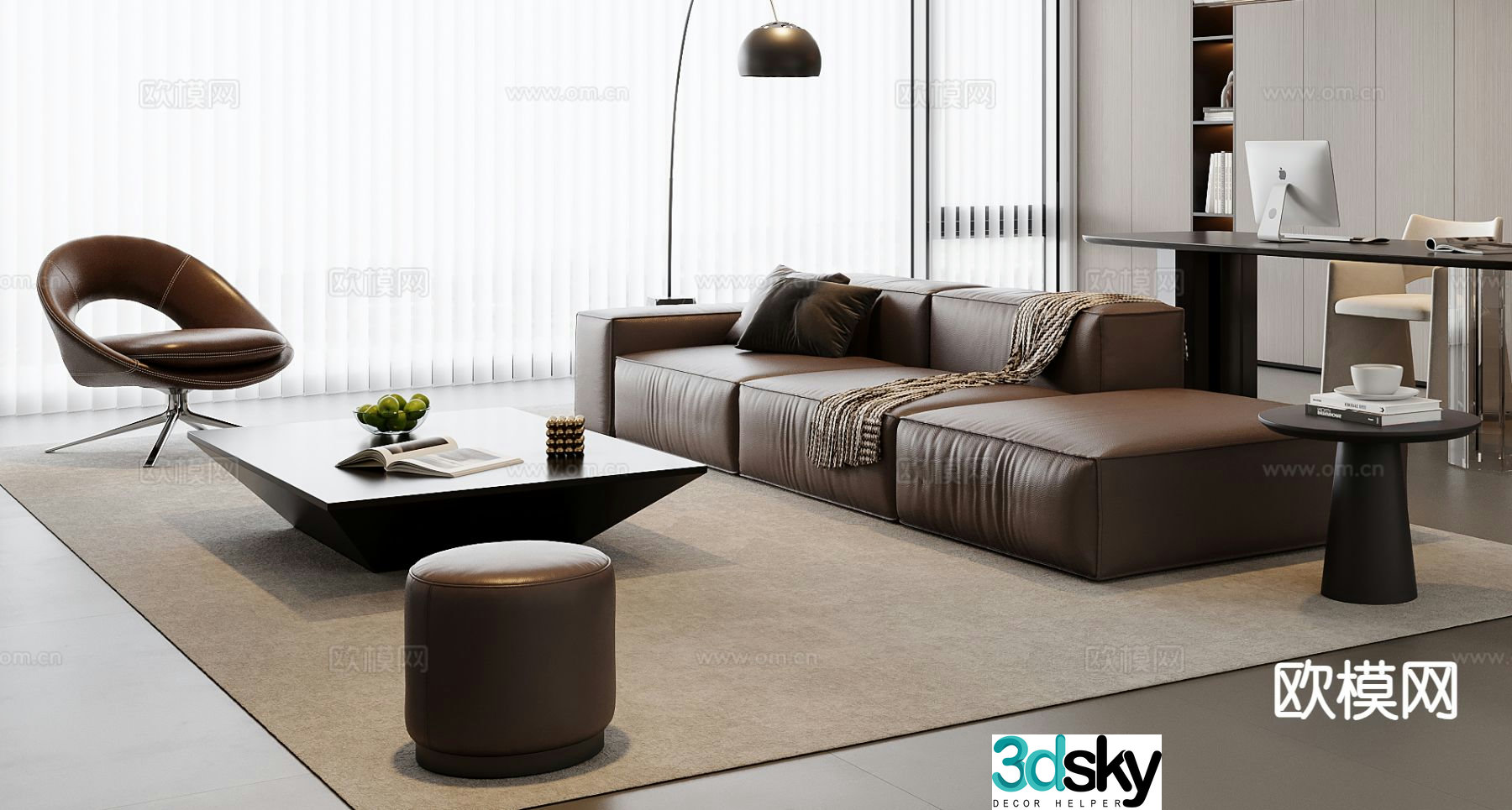 Italian sofa combination 3d model