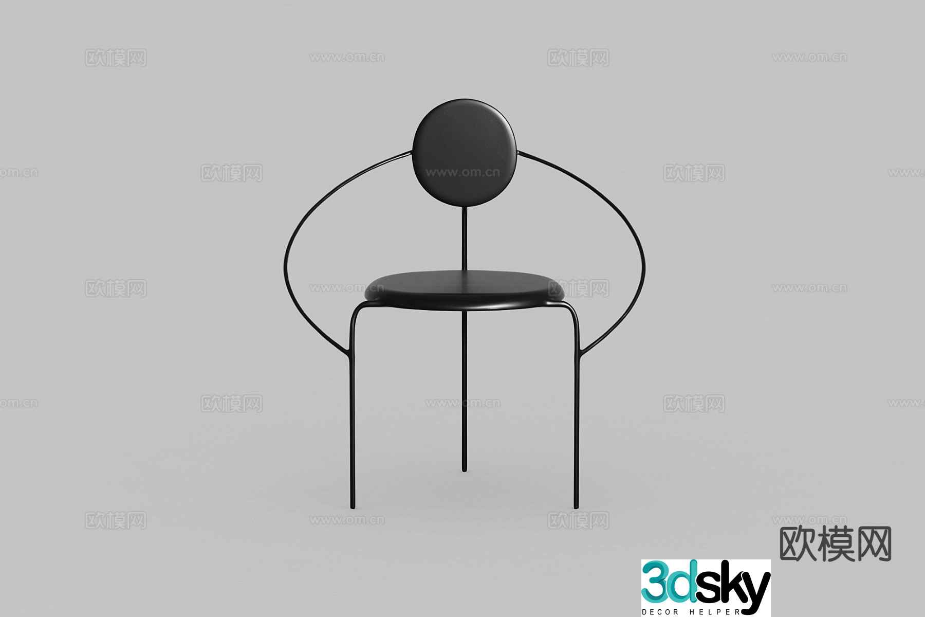 Minimalist chair leisure chair 3d model