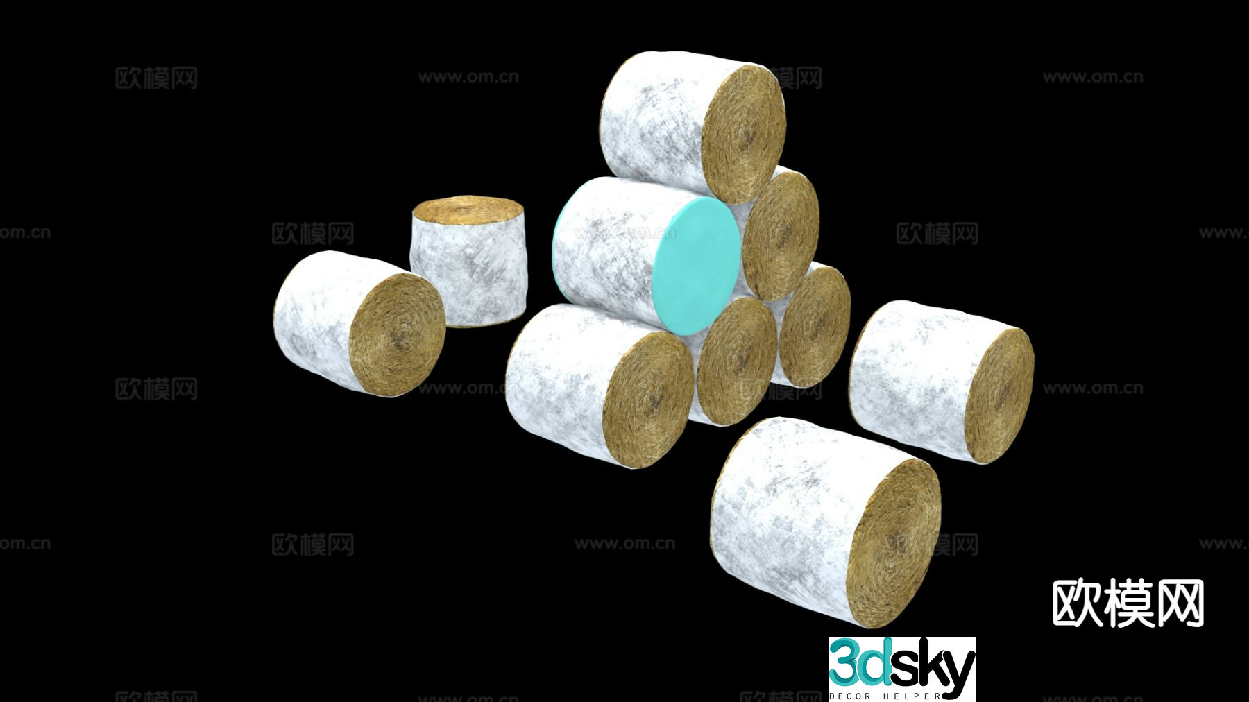 Straw roll 3d model