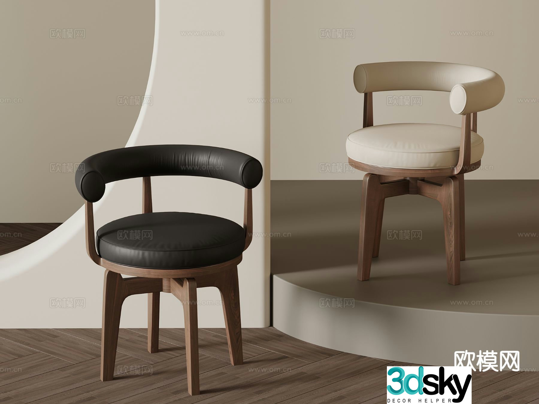 Medieval style chair leisure chair 3d model