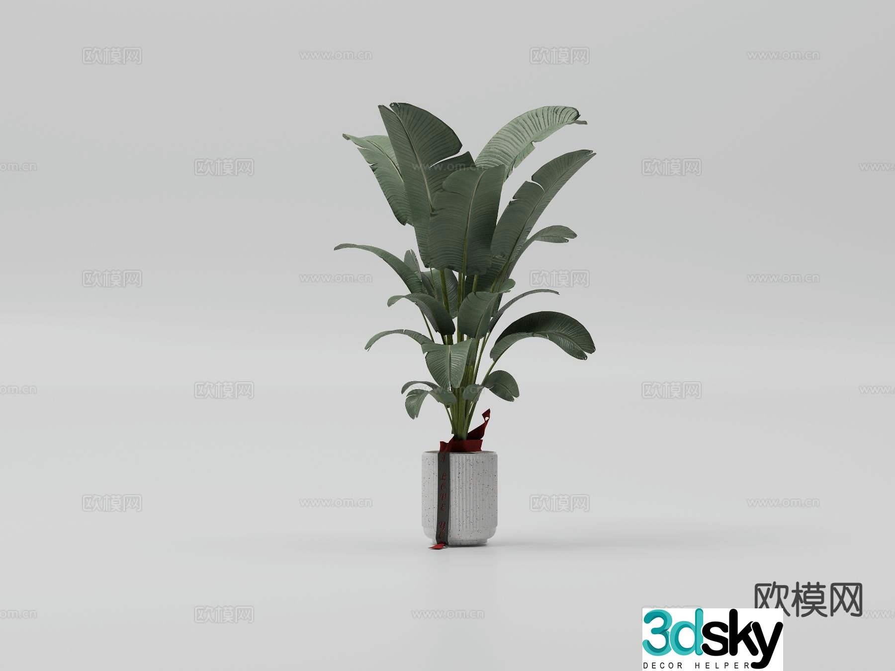 Banana leaves green plants potted plants landscape green plants 3D model