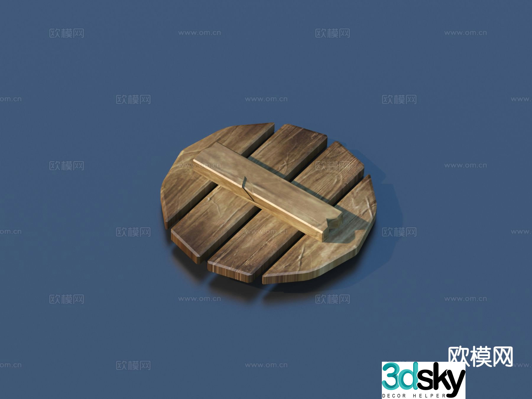 wooden lid pot lid 3d model