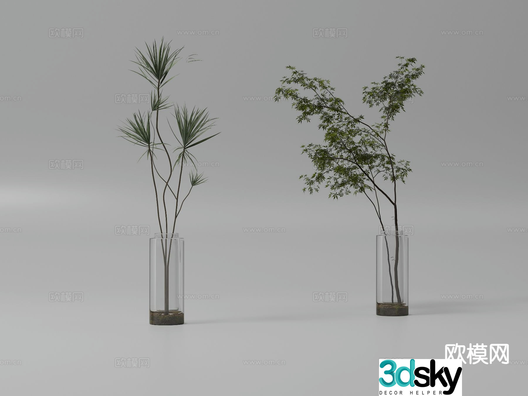 Green plant potted landscape green plant 3d model