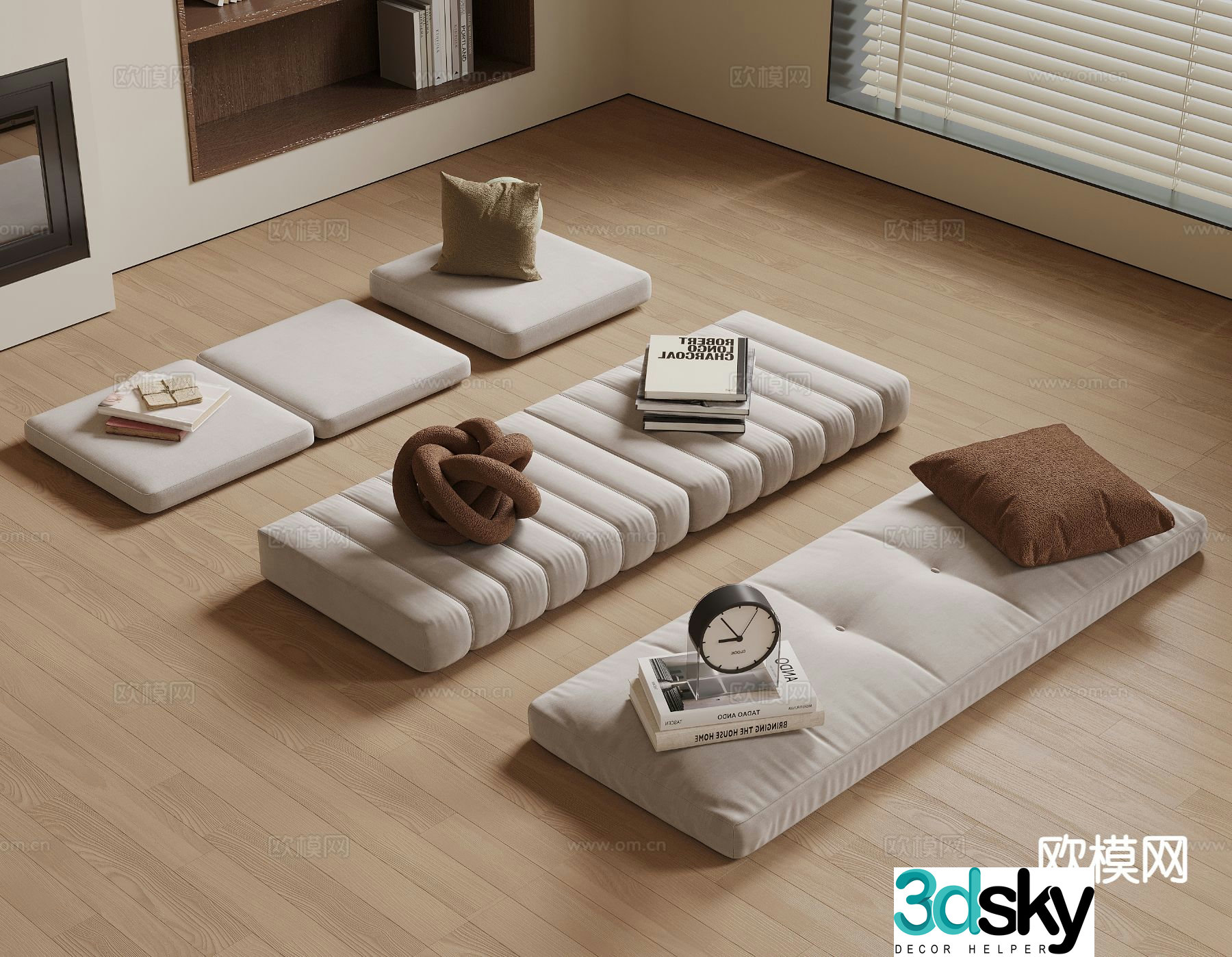 Modern sofa cushion bay window cushion cushion tuanfu 3d model