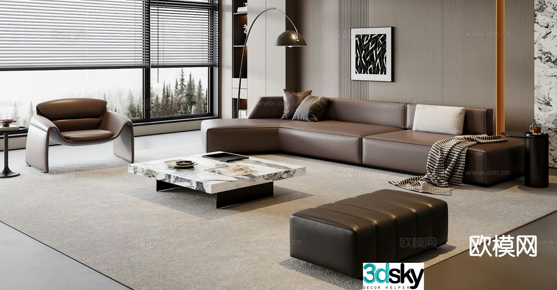 Italian sofa combination 3d model