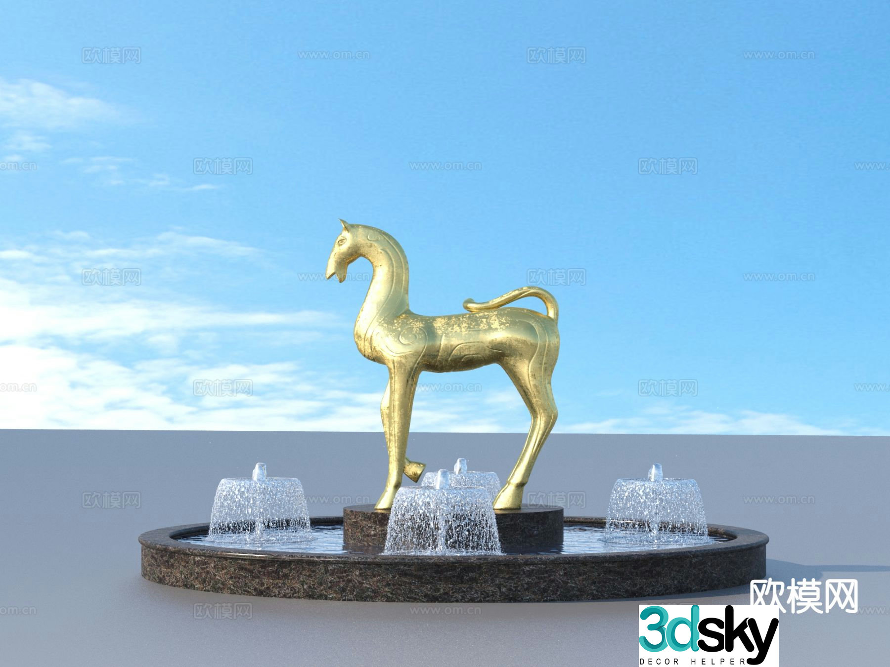 Urban Sculpture Waterscape Sketch Landscape Sculpture 3D Model
