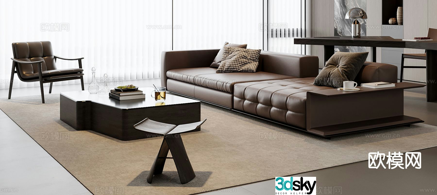 Italian sofa combination 3d model