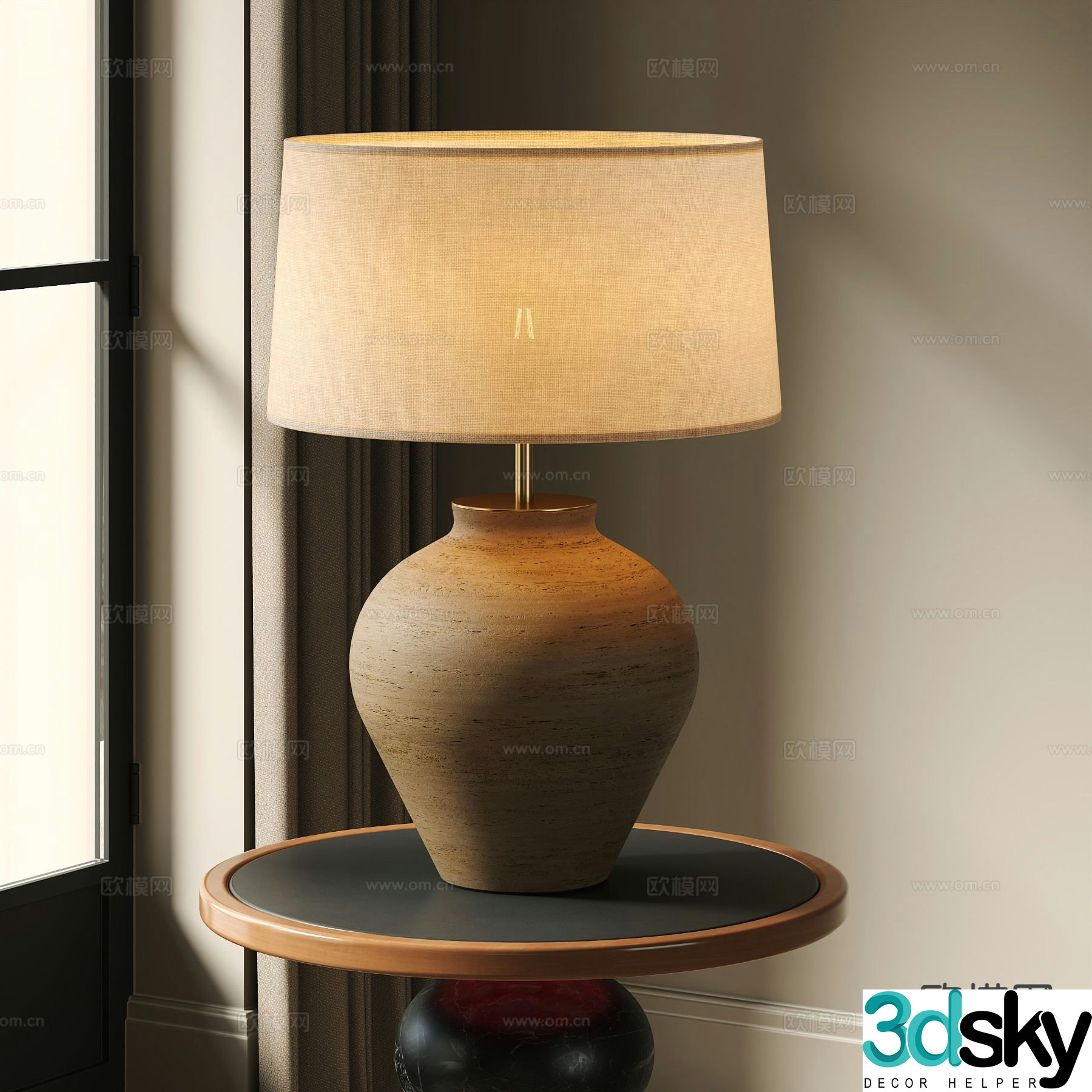 Areti medieval style table lamp retro table lamp 3d model
