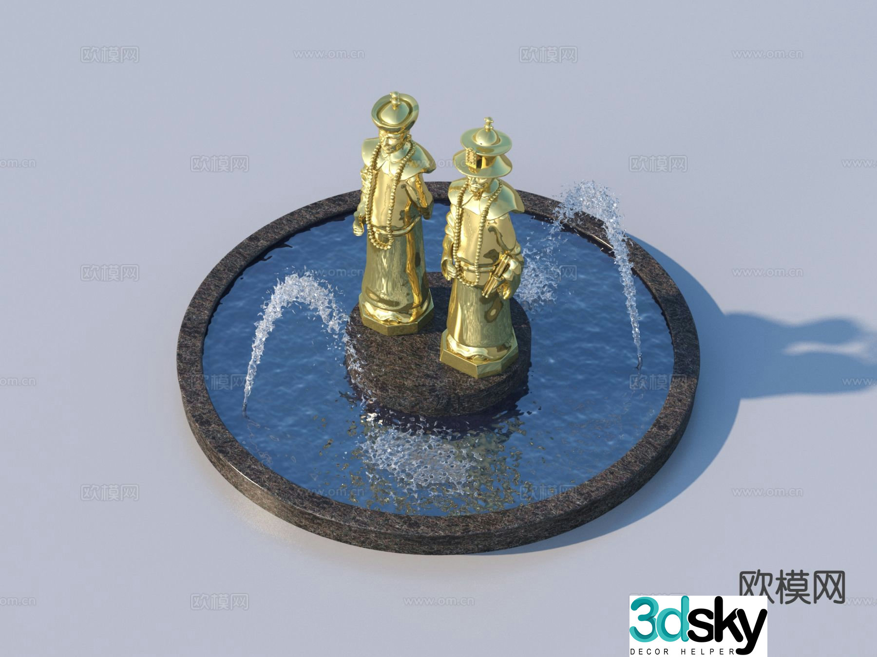 Urban Sculpture Waterscape Sketch Landscape Sculpture 3D Model