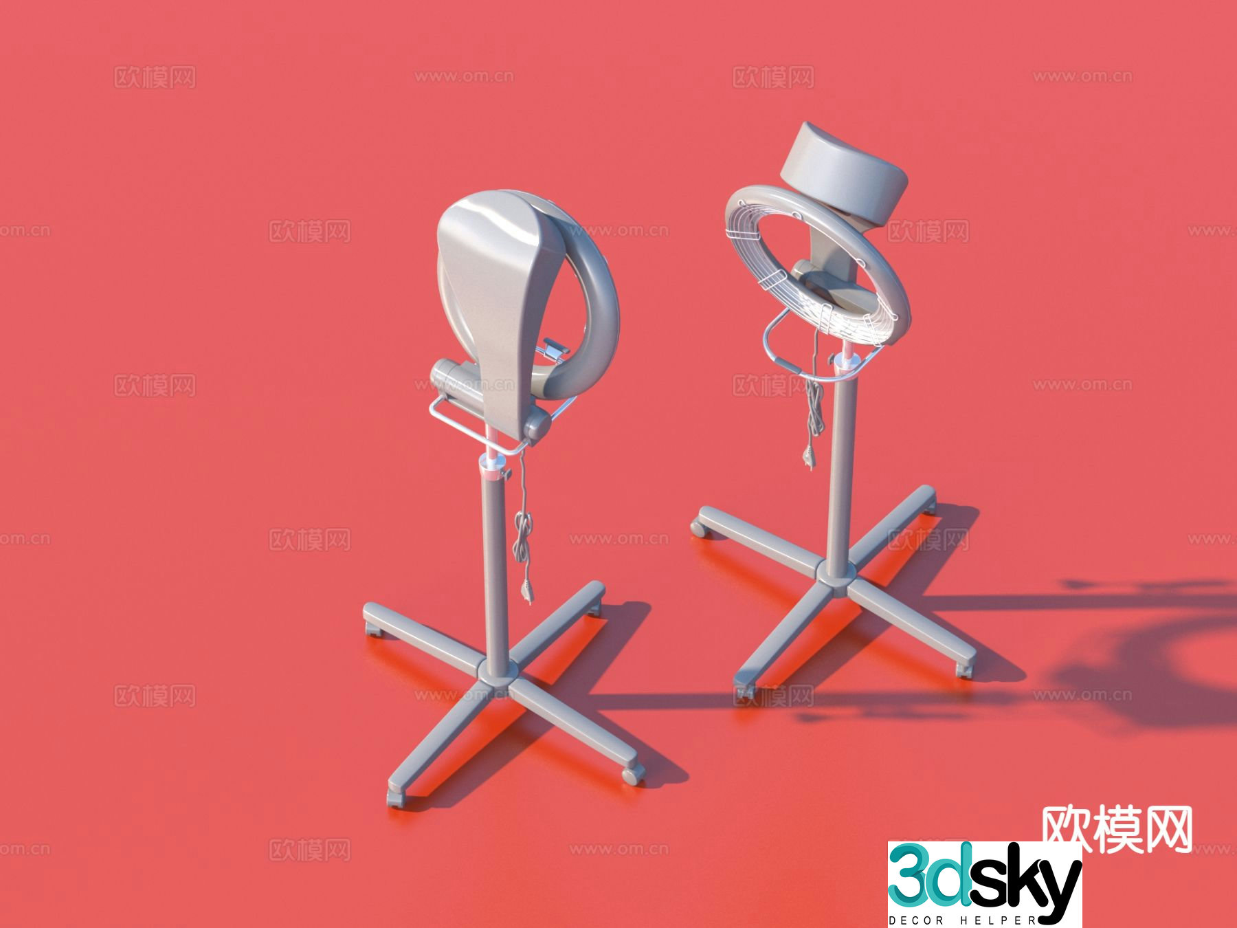 Hair perm machine hairdressing equipment 3d model