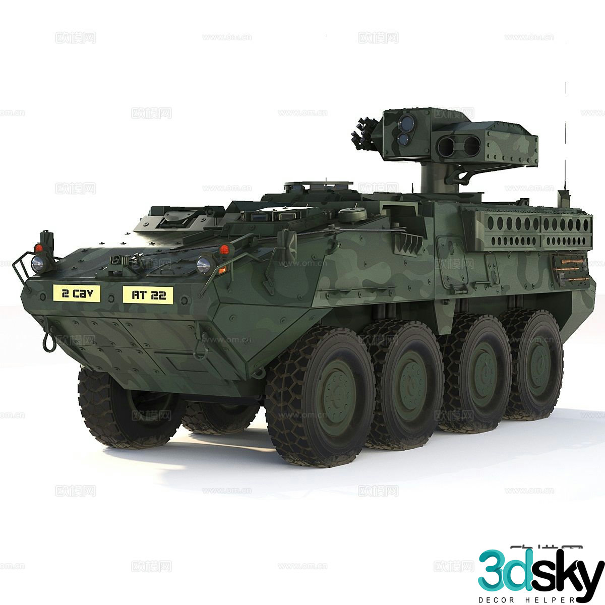 M1134 ATGM Stryker Stryker anti-tank guided missile vehicle 3d model