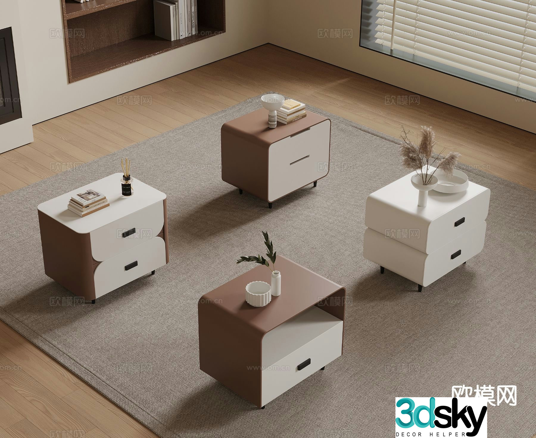 Modern bedside table 3d model