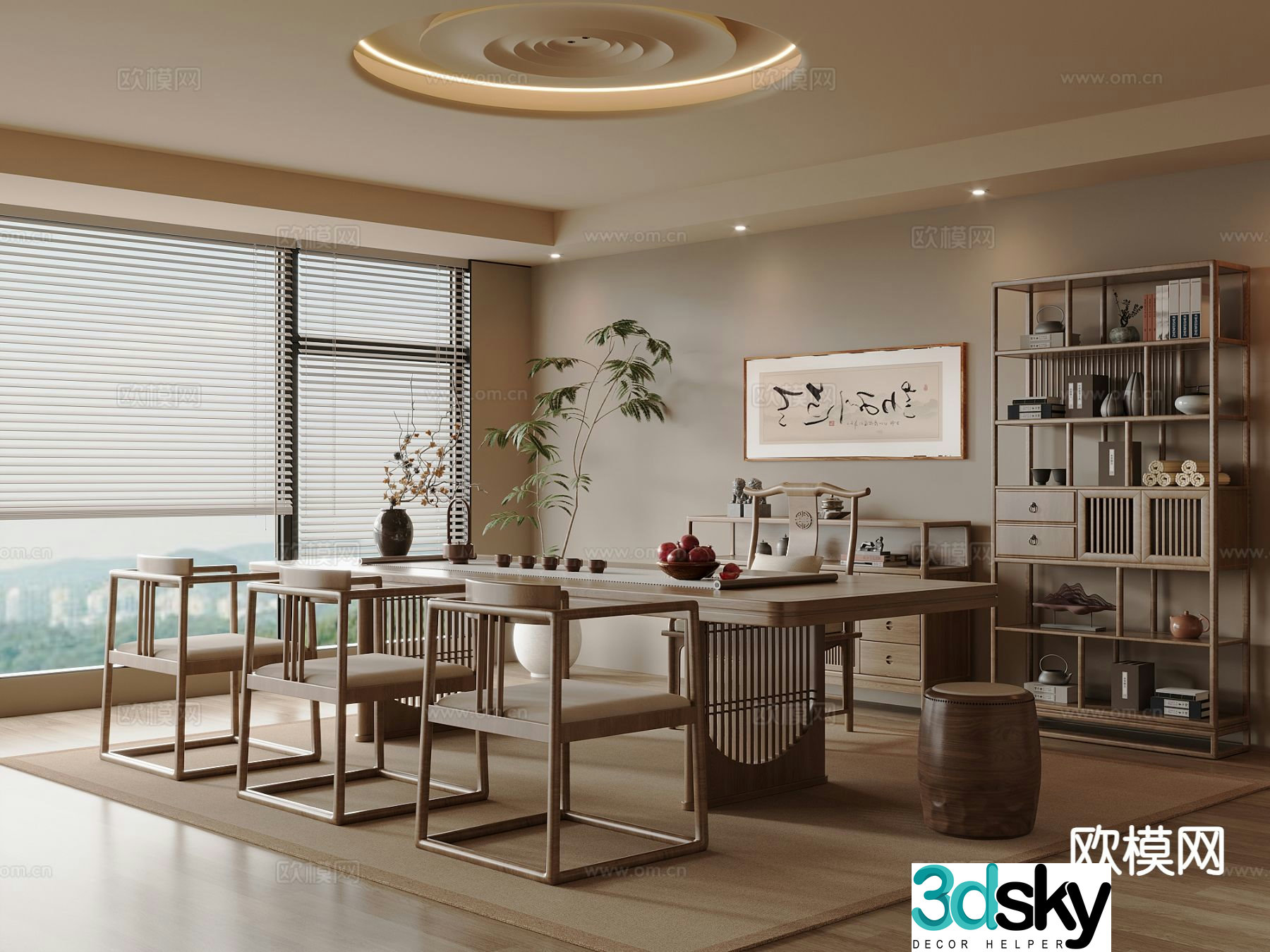 New Chinese tea room 3D model