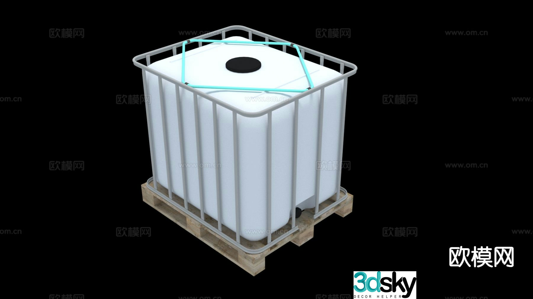 farm equipment water storage tank 3d model
