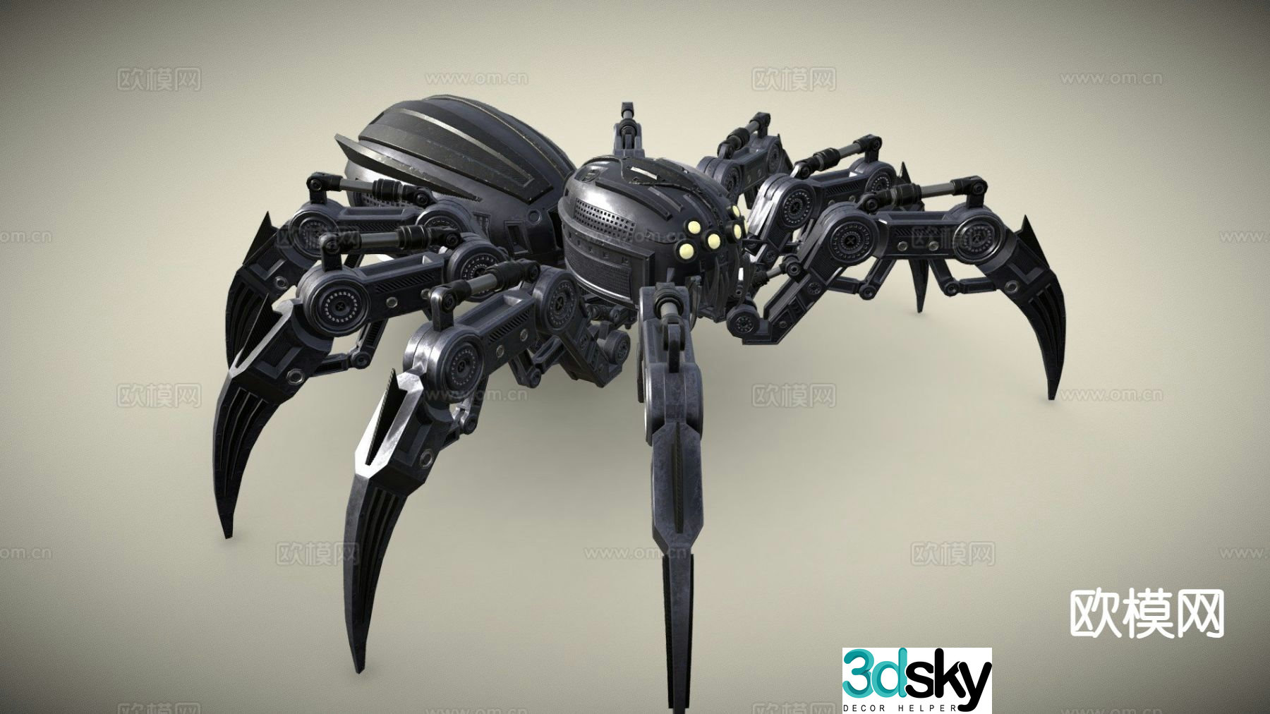 Metal spider robot 3d model