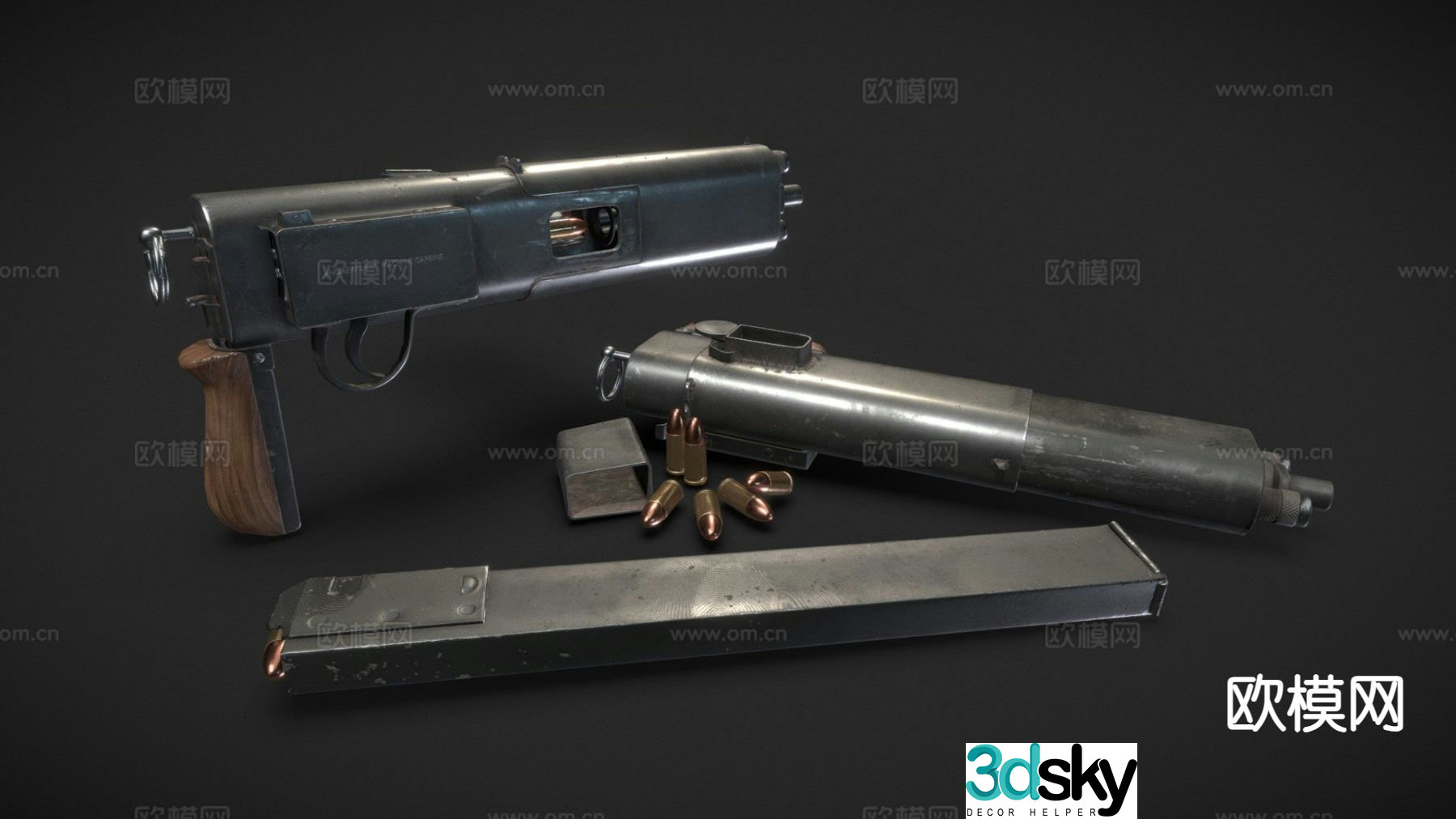 Andrews machine gun 3d model