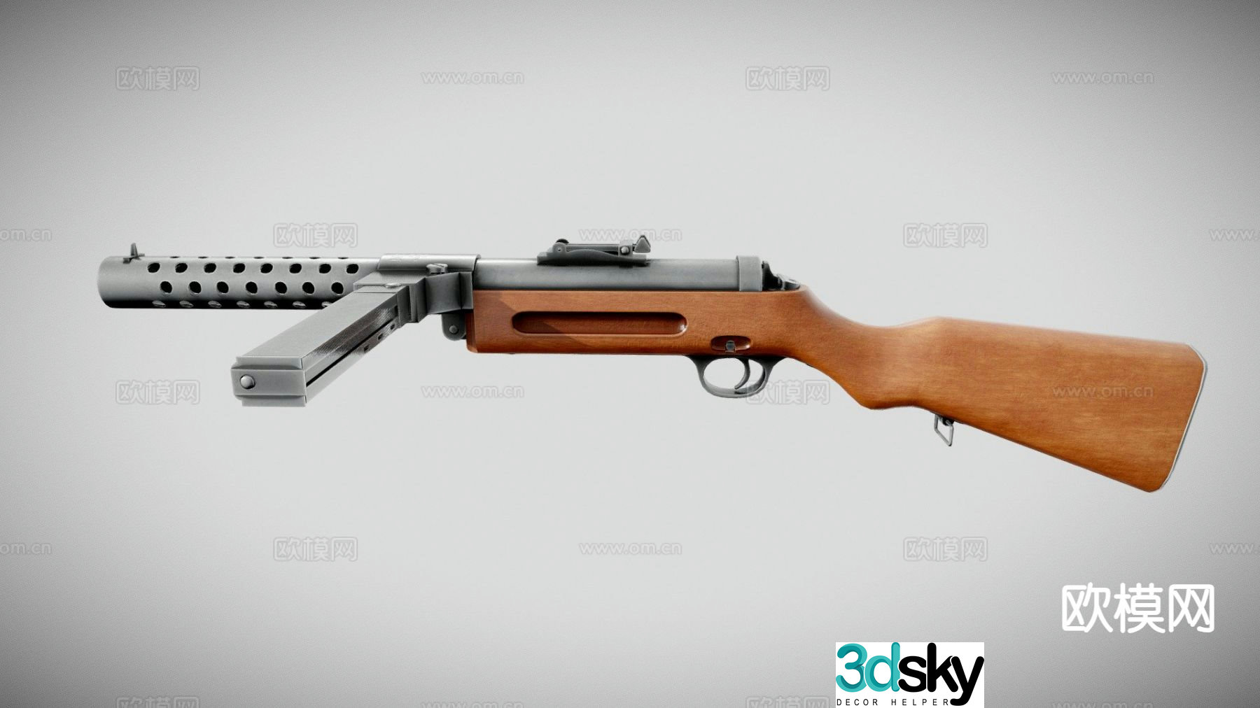 Schmeisser MP-28 gun pistol 3d model
