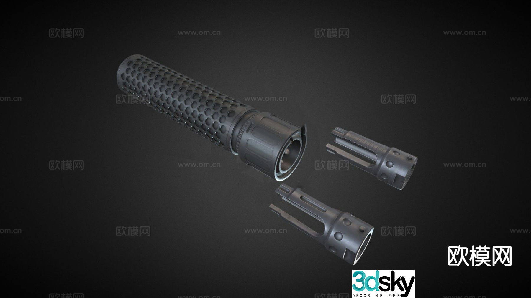 KAC QDC flash hider weapon 3d model