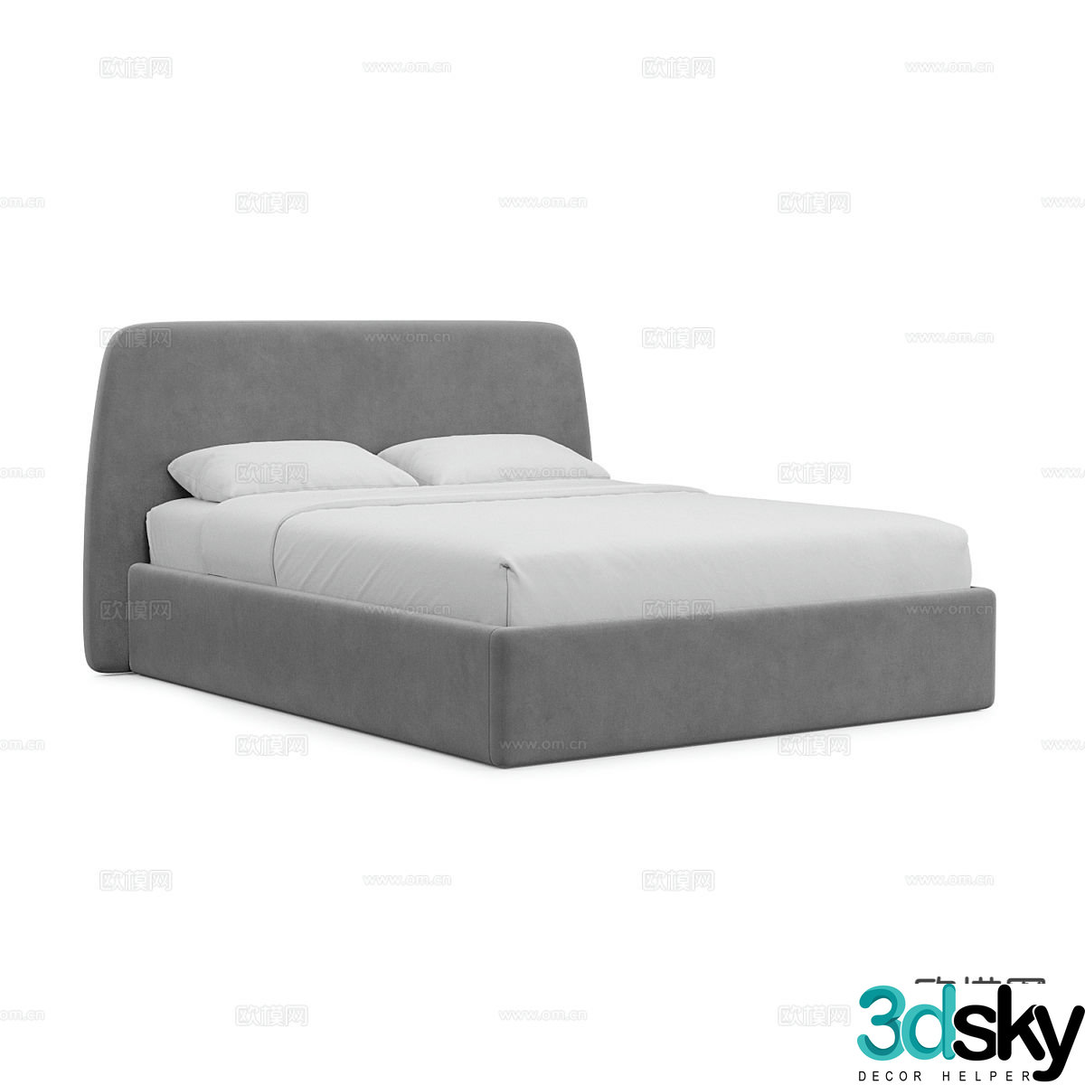Modern double bed 3d model