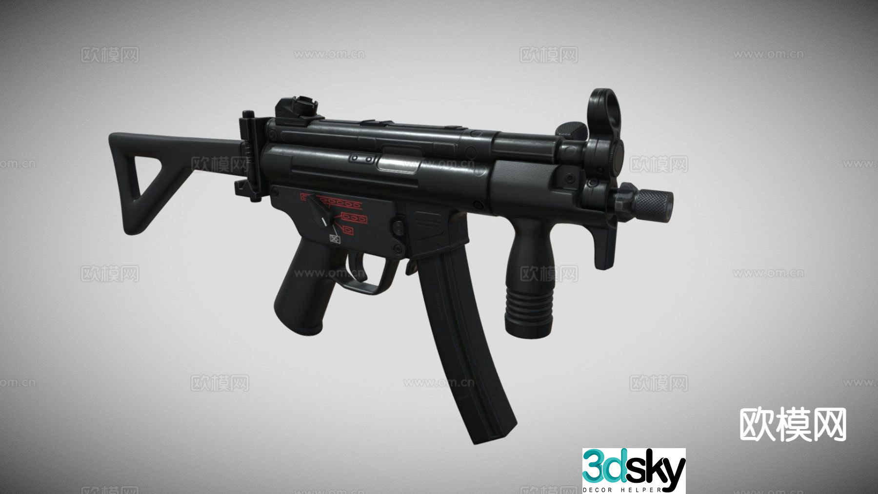 MP5-K submachine gun 3d model