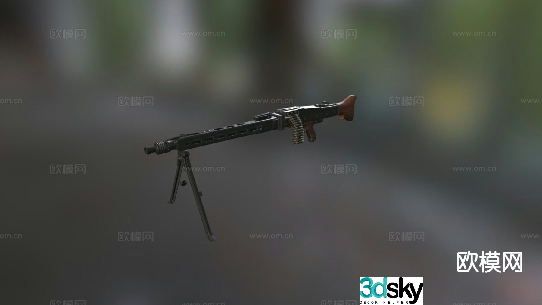 Vintage rifle game weapon 3d model